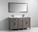 Vanity Set With Carrara Marble Top, 60", Gray, Led Touch-Switch Mirror