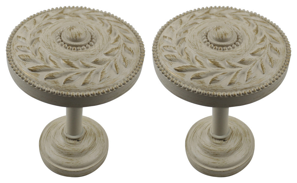 Urbanest Set of 2 Hera Medallion Drapery Holdback, Gilded French White