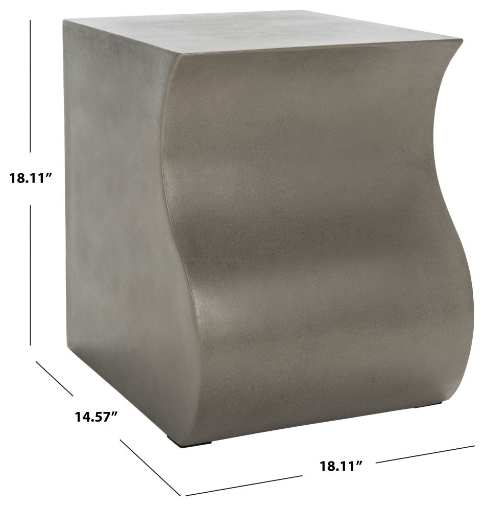 Safavieh Mazza Concrete Accent Stool Dark, Grey