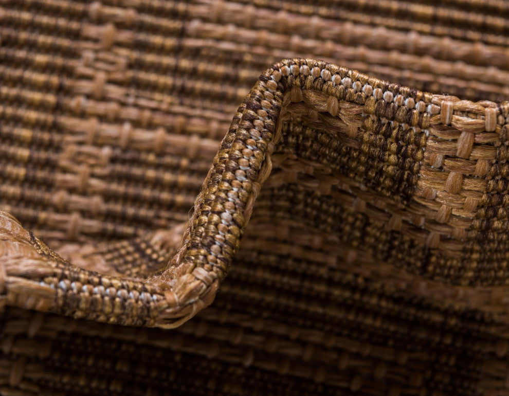 Rug Unique Loom Outdoor Border Light Brown Rectangular 3' 3 x 5' 0