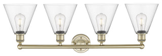 Berkshire 4-Light 35" Bath Vanity Light, Antique Brass Finish, Clear Shade