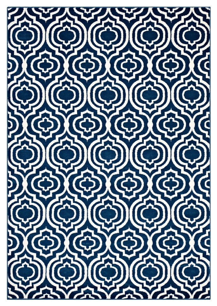 Frame Transitional Moroccan Trellis 8x10 Area Rug