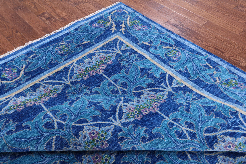 Hand Knotted William Morris Wool Rug 9' 1" X 12' 2" - Q13604
