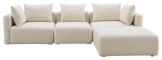 Hangover Cream Linen 4-Piece Modular Sectional - Cream
