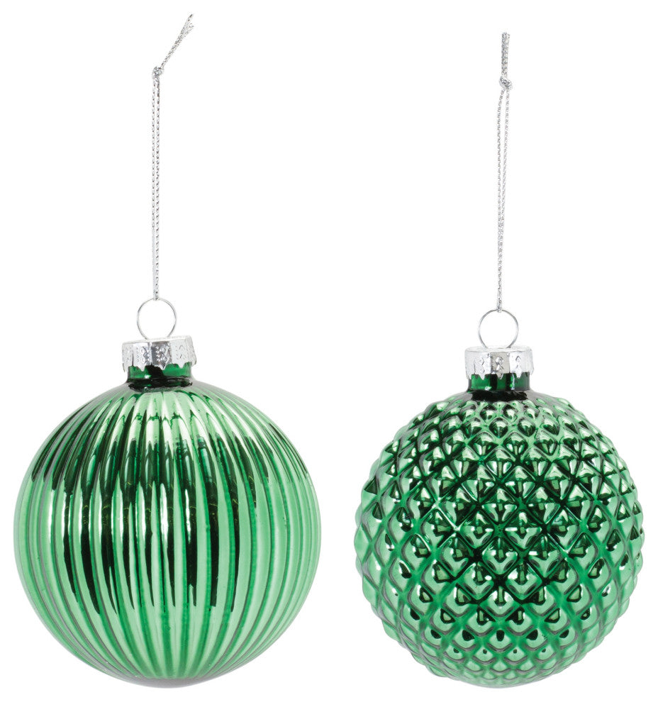 Textured Glass Ball Ornament, 12-Piece Set