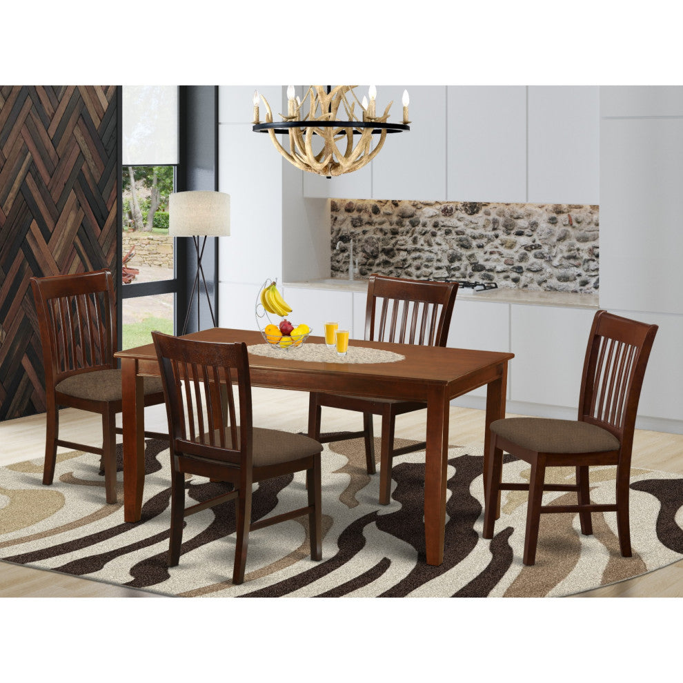 Duno5-Mah-C 5-Piece Formal Dining Room Set-Dinette Table And 4 Dinette Chairs