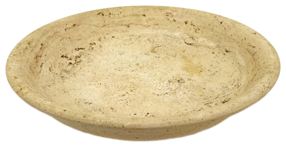 Travertine Marble Centerpiece Bowl, 12"x2.5"