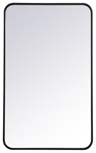 Ellis Soft Corner Metal Rectangular Mirror, Black, 22" x 36"