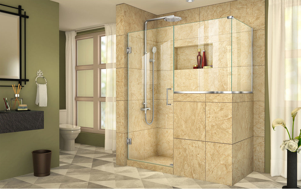Unidoor Plus 48"x30.38" Shower Enclosure, Chrome