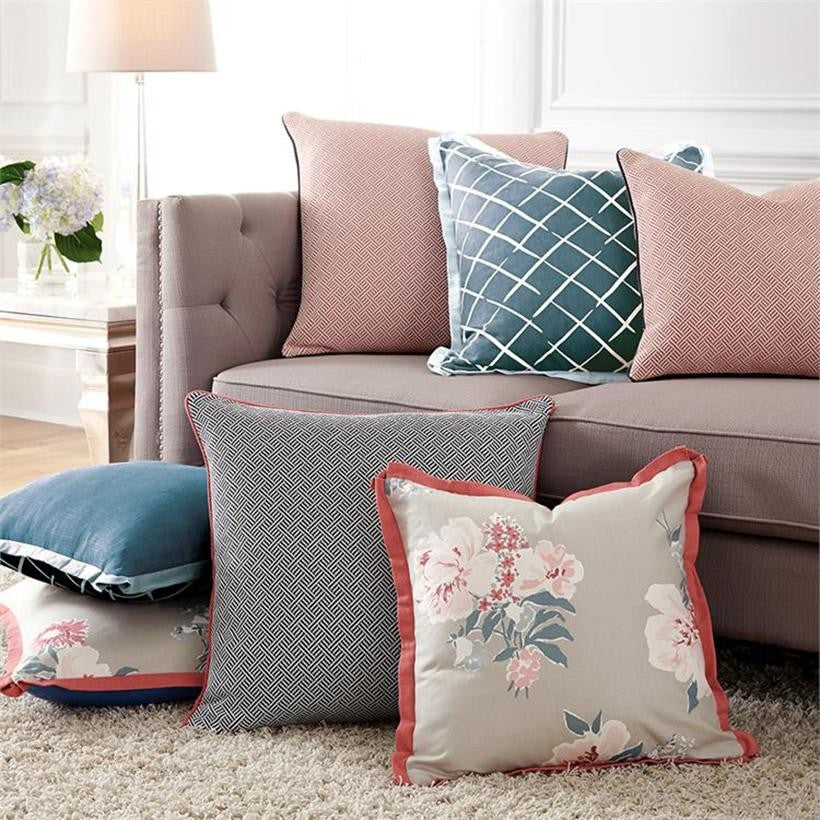 Howard Elliott Madcap Cottage Cove End Indigo 24" x 24" Pillow - Down Insert