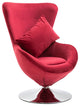 vidaXL Swivel Egg Chair with Cushion Red Velvet