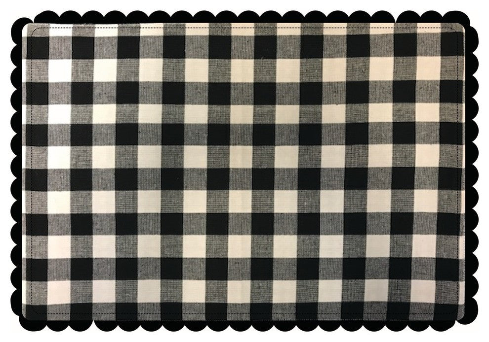 Buffalo Checkered Reversible Placemat, Set of 4, Black