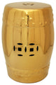 18" Solid Gold Porcelain Garden Stool