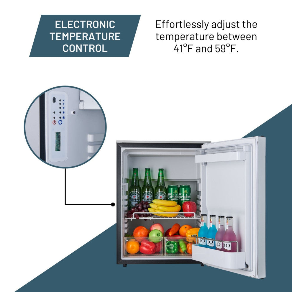 Equator 2.8cu.ft. Brushed Stainless 12V/DC RV Built-in Refrigerator w/Compressor