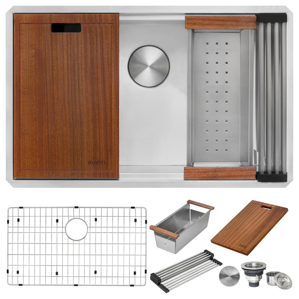 Ruvati RVH8300 Undermount 16 Gauge 32" Kitchen Sink Single Bowl