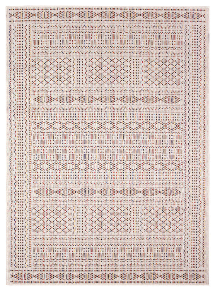 Avena Panel Stripe Indoor/Outdoor Rug Ivory 1'11"x7'6"