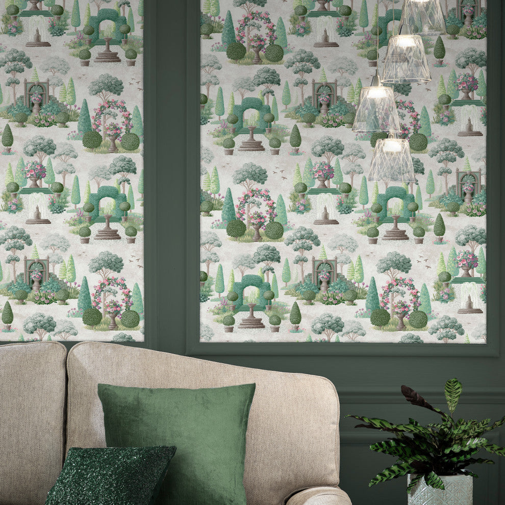 Laura Ashley Naunton Folly Fern Green Wallpaper