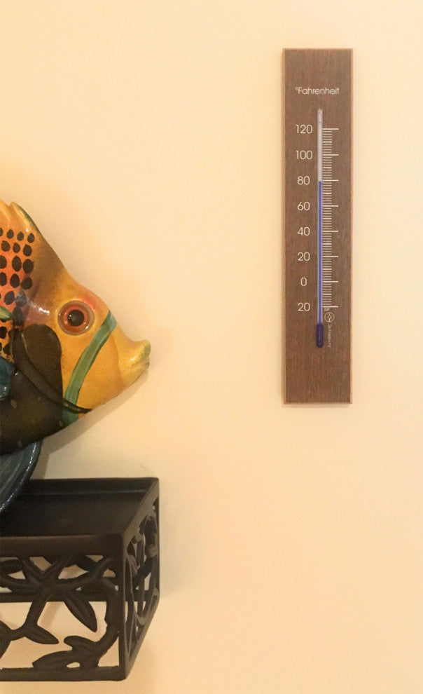 Wall Thermometer Walnut Finish 7.8 inch