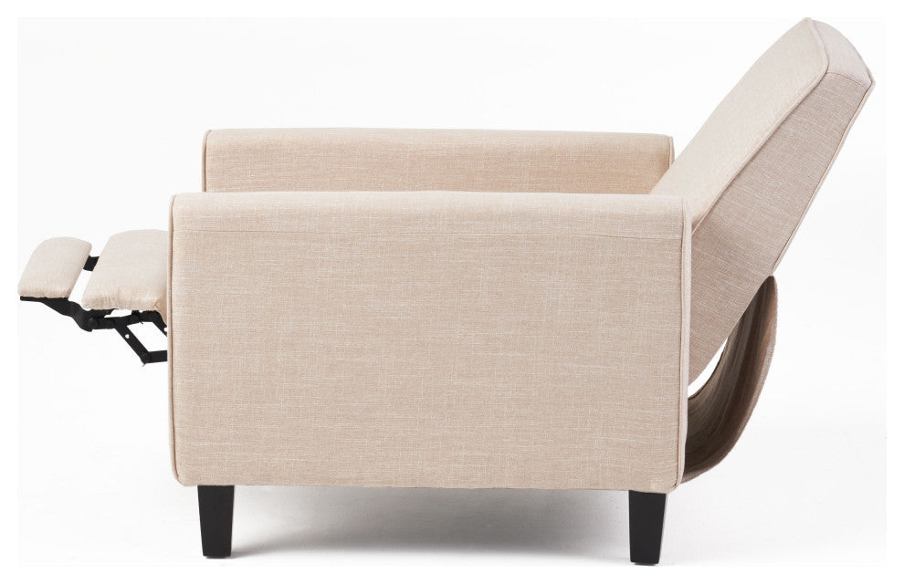 Susan Fabric Recliner, Set of 2, Beige and Dark Brown