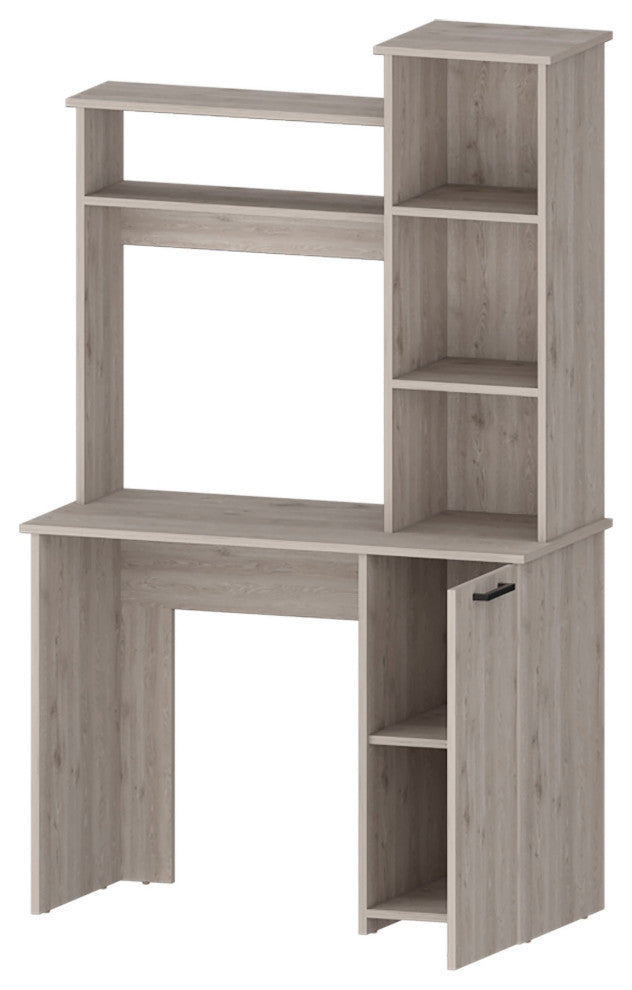 Rumford Computer Desk with Hutch and 3-Tier Storage Shelves