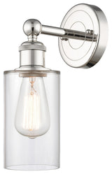 Clymer 1-Light 4" Sconce, Polished Nickel, Clear Shade