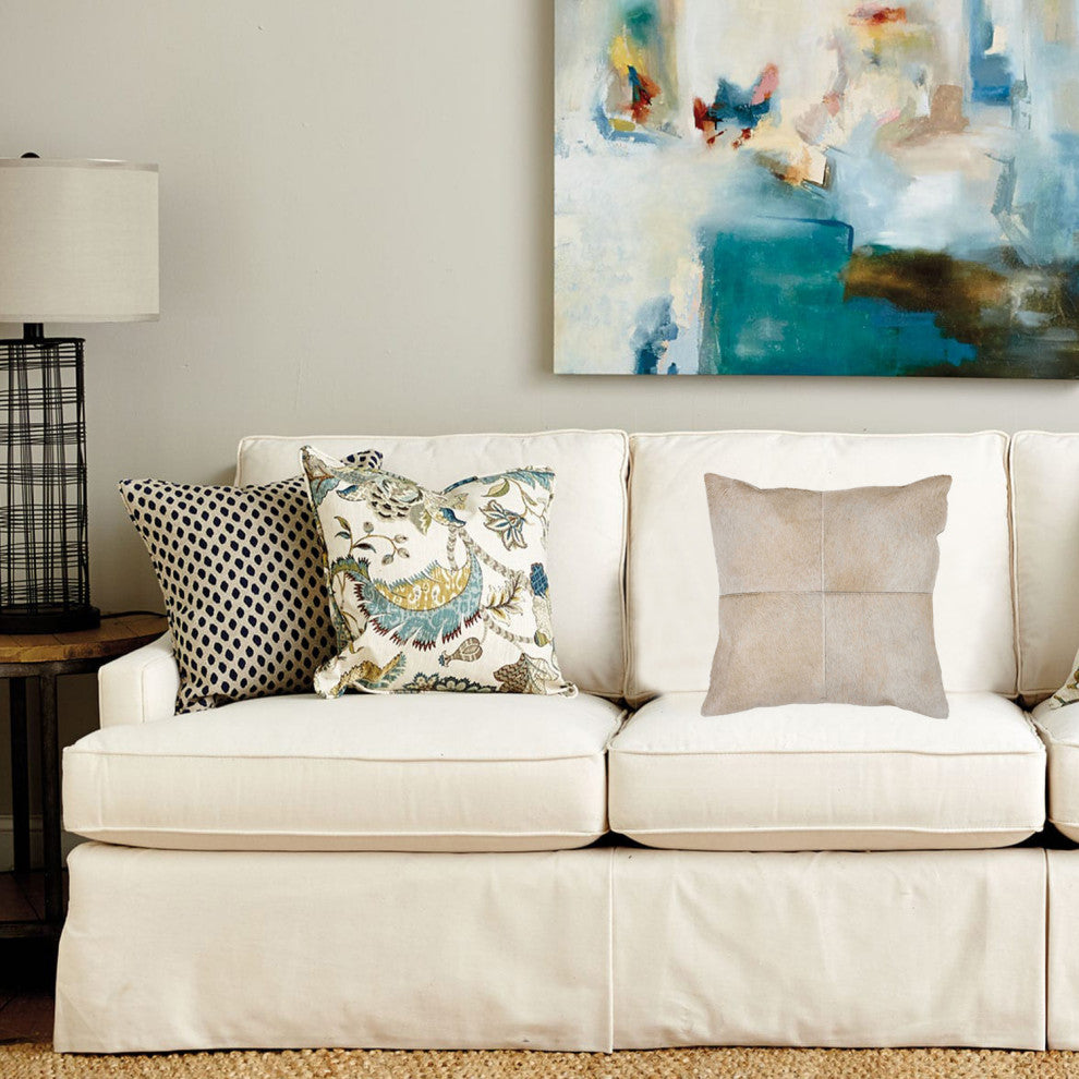 HomeRoots 18" x 18" x 5" Natural Quattro Pillow