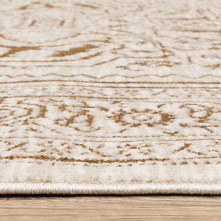 Iris Two-Tone Medallion Ivory/ Gold Area Rug 5'3" x 7'6"