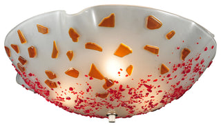 18W Metro Fusion Organic Slumped Glass Flushmount