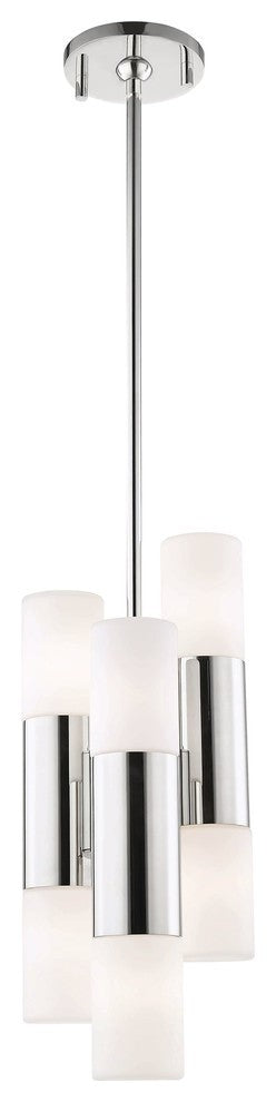 Lola 6-Light Pendant, Polished Nickel Finish, Opal Matte Glass Shade
