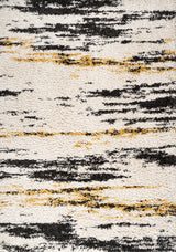 Nova Modern Bold Strie' Shag Beige/Black/Yellow 5'x8' Area Rug