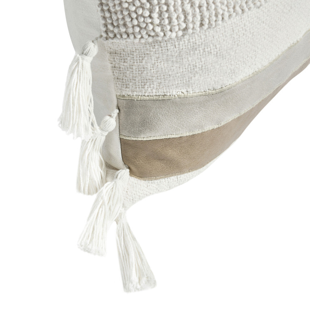 Packer 22" Cotton Linen Blend Throw Pillow, Ivory by Kosas Home