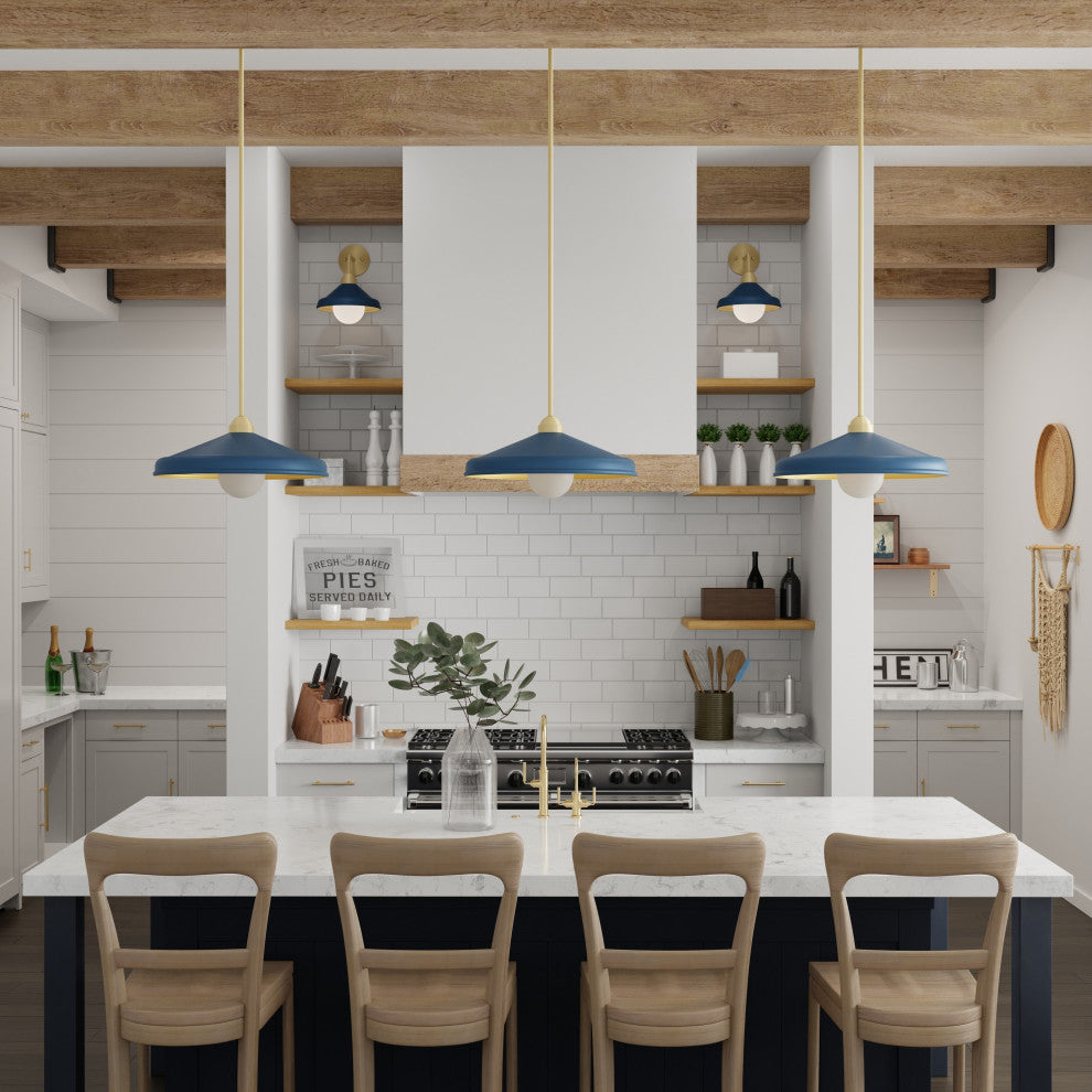 Brooks Matte Navy 18" Adjustable Barn Light Pendant