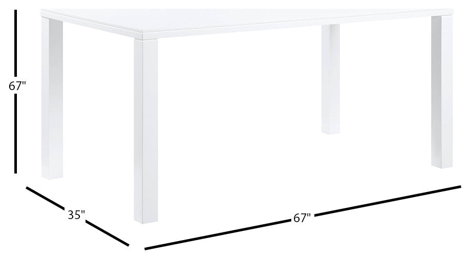 ACME Pagan Dining Table, White High Gloss Finish