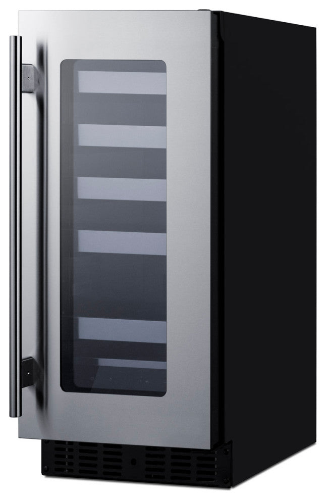 Summit ASDW1522 15"W 18 Bottle Capacity Built-In Wine Cooler - Stainless Steel