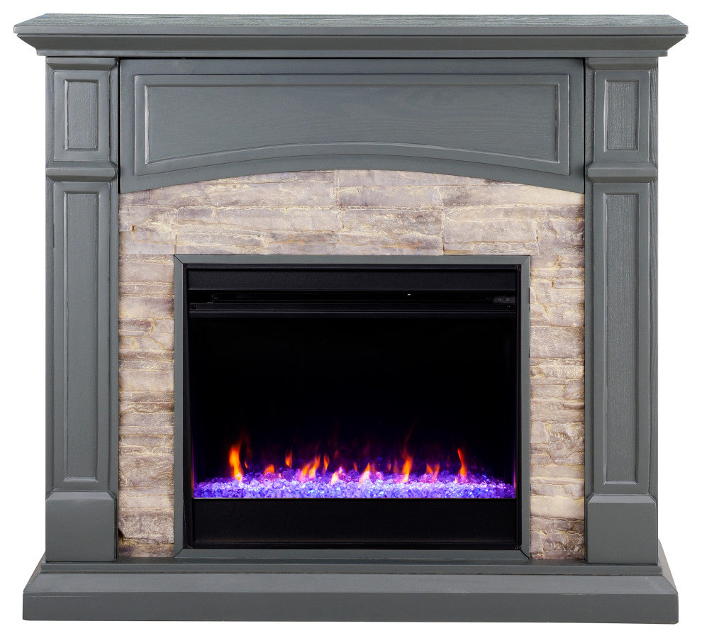 Savannah Color Changing Media Fireplace, Gray