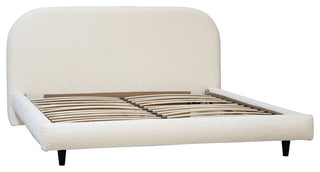 White Mod Boucle King Bed Frame