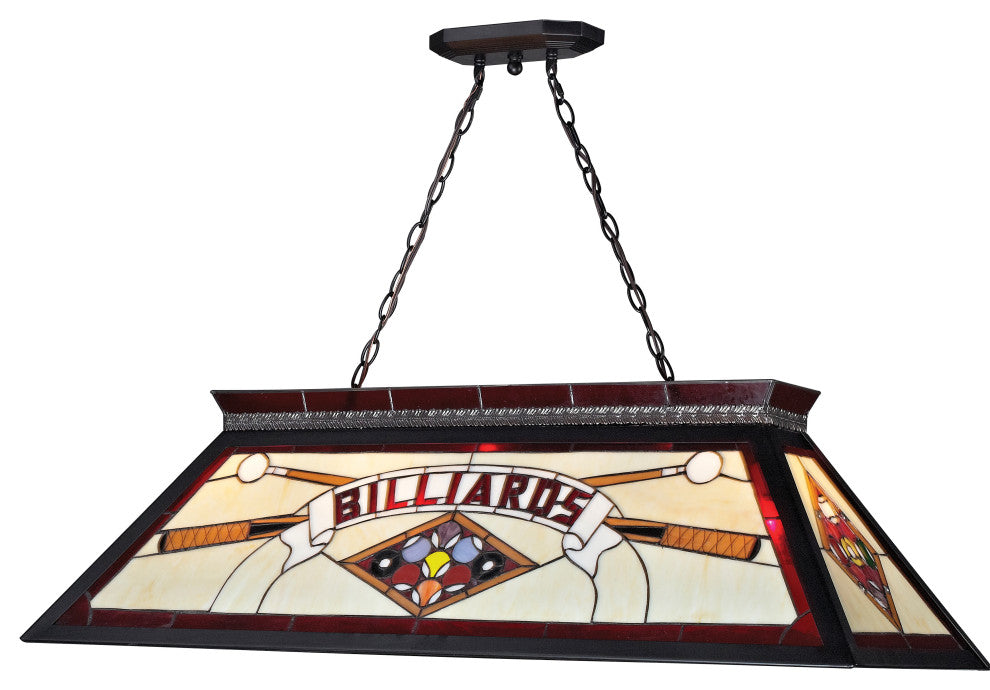 Tiffany Billiard 4 Light Billiard, Matte Black