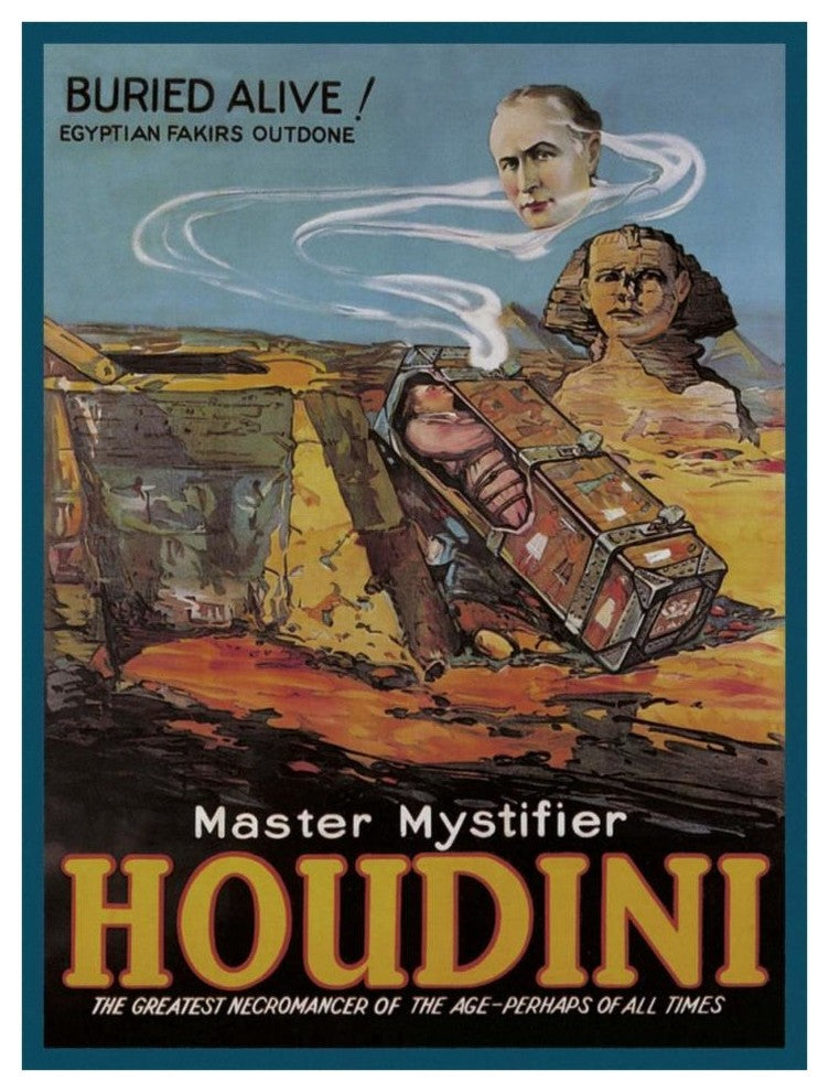 "Magicians: Literary Digest: Houdini Buried Alive" Print, 32"x42"
