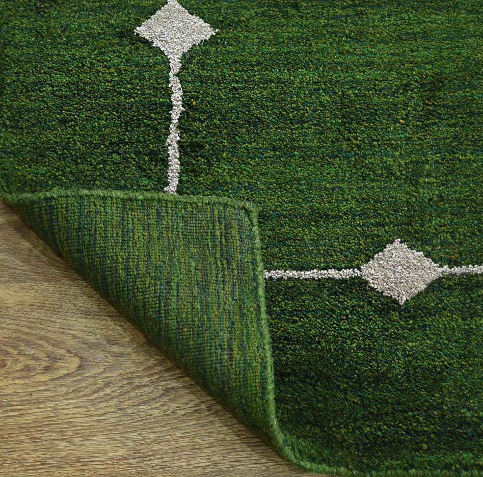 HAND KNOTTED LOOM SILK ECO-FRIENDLY AREA RUG -6'x9',Rectangle,Green,Contemporary
