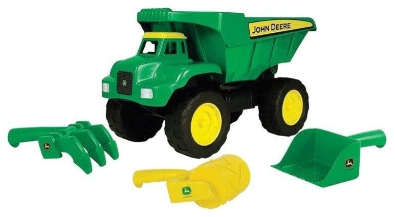 Tomy John Deere Preschool Dump Truck Sand Toy, Plastic, Green/Yellow