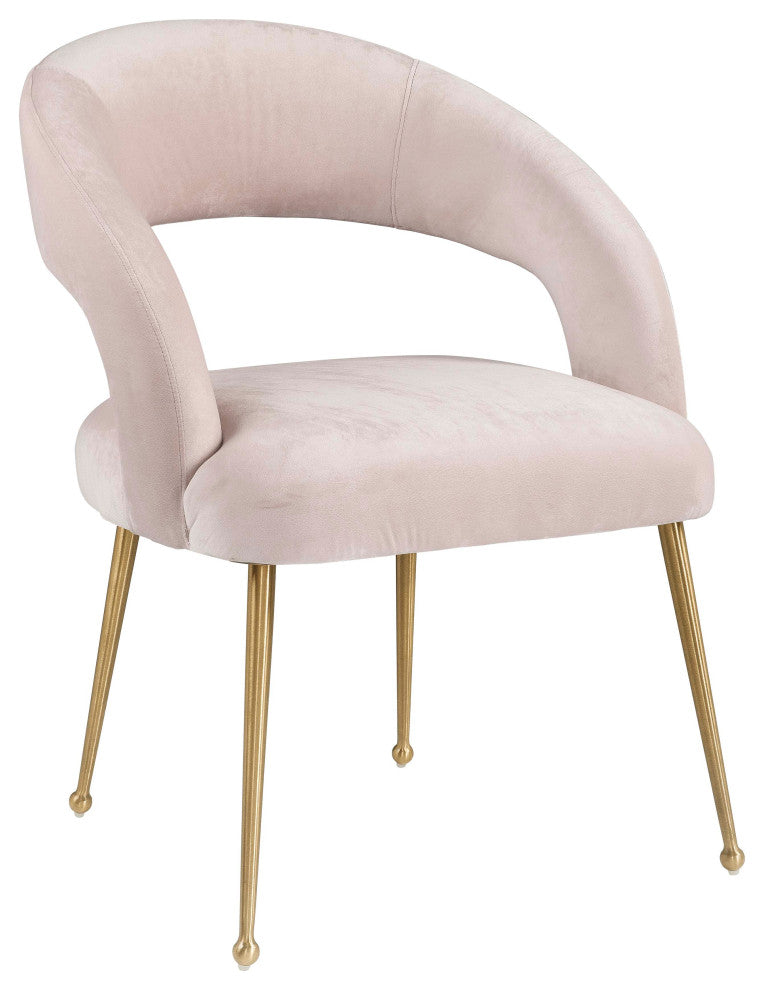 Rocco Blush Velvet Dining Chair - Blush