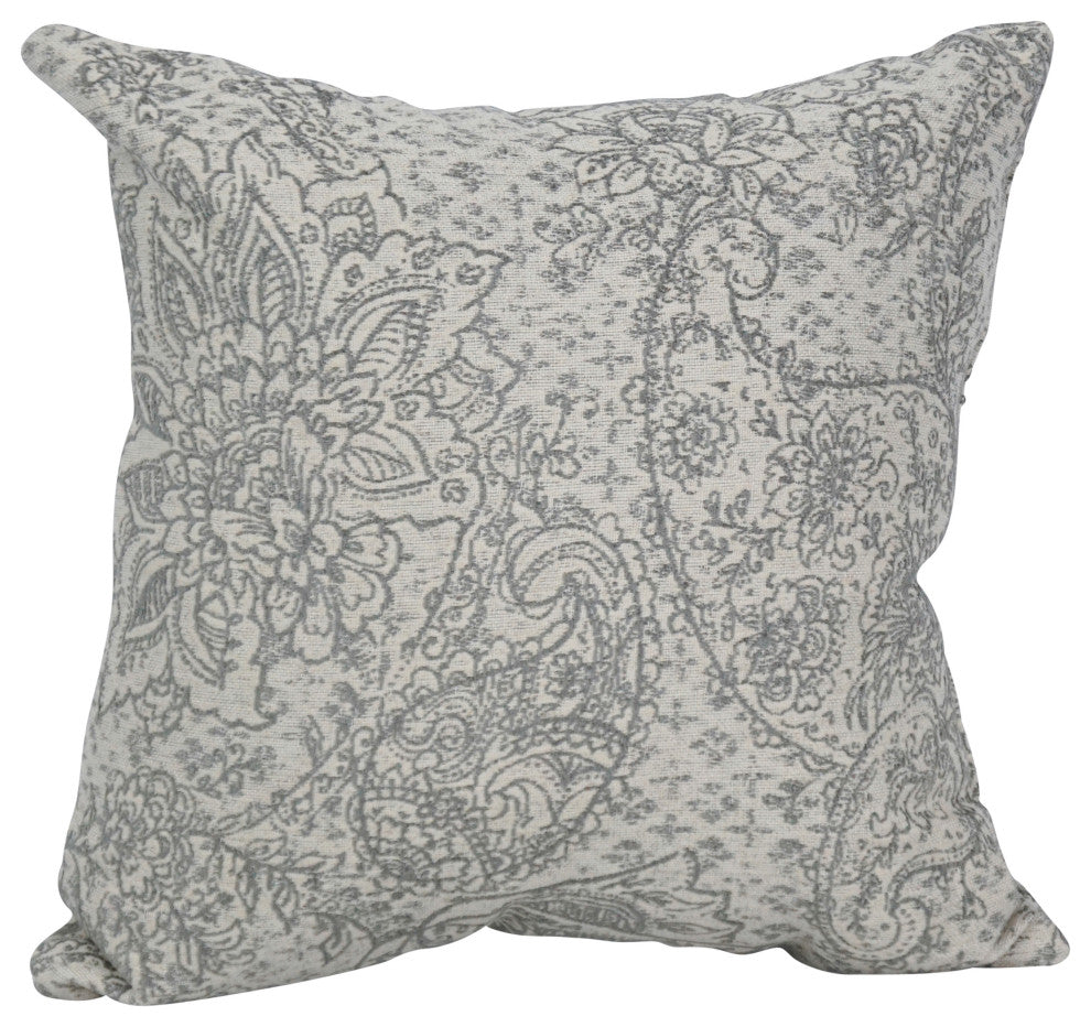 17" Jacquard Throw Pillows With Inserts, Set of 2, Paislfrt Mica