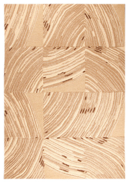 Hand Tufted Biege Wool Area Rug, 5'2"x7'6"