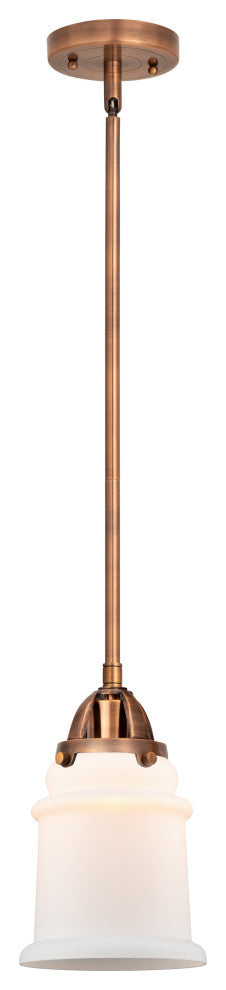 Canton Mini Pendant, Antique Copper, Matte White, Matte White