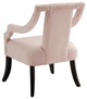 Modern Designer Lounge Lobby Accent Side Chair, Velvet Fabric Wood, Pink