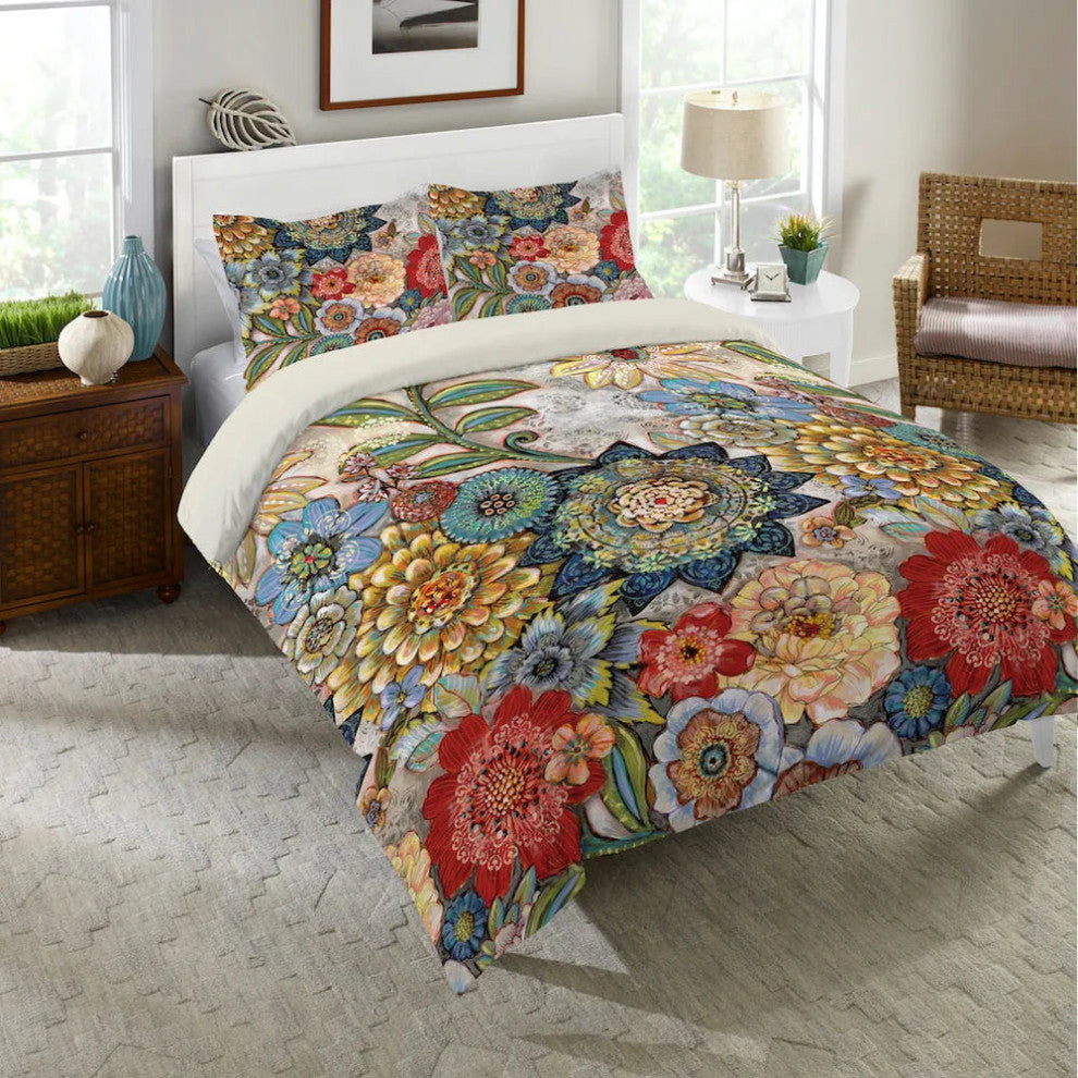 Laural Home Boho Bouquet Queen Duvet Cover