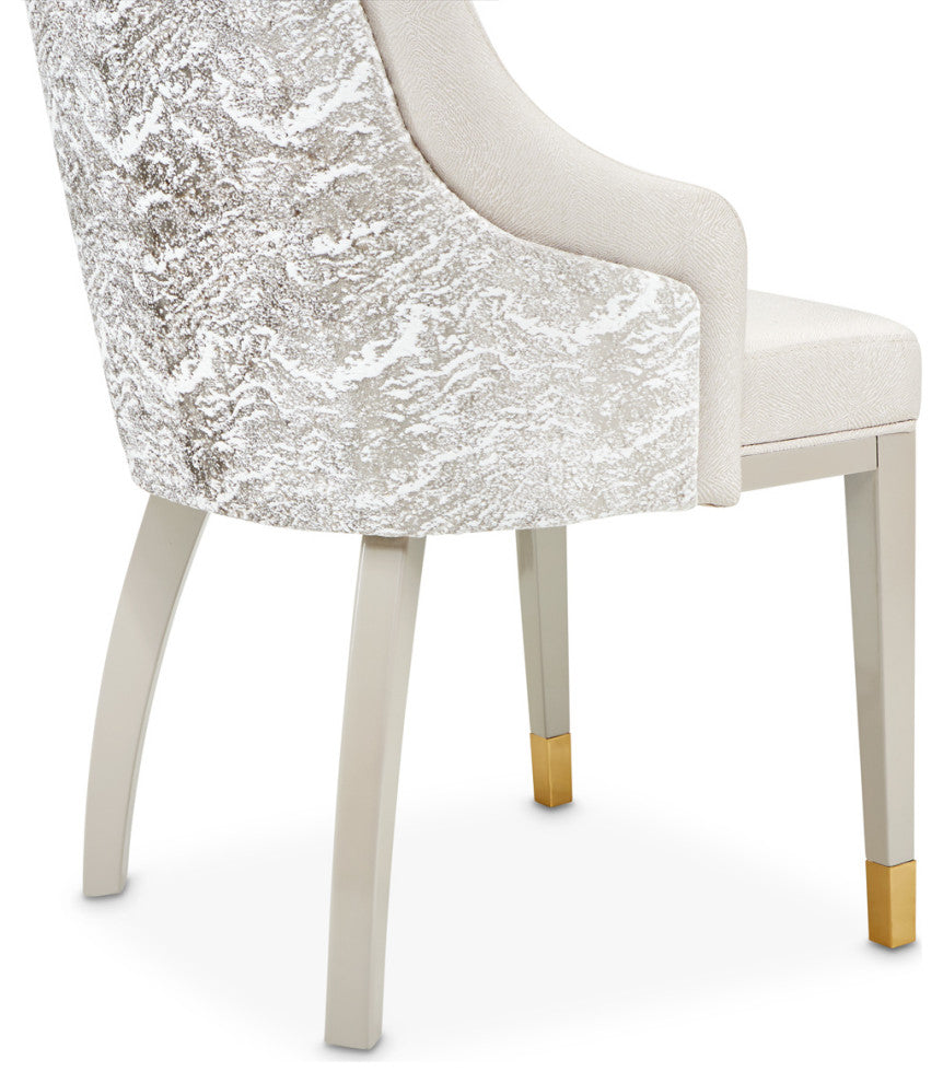 Carmela Dining Arm Chair, Set of 2, Shimmer Ivory