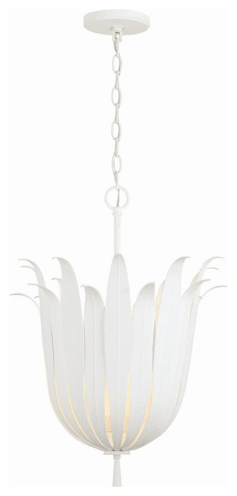 Eden Four Light Pendant, Textured White