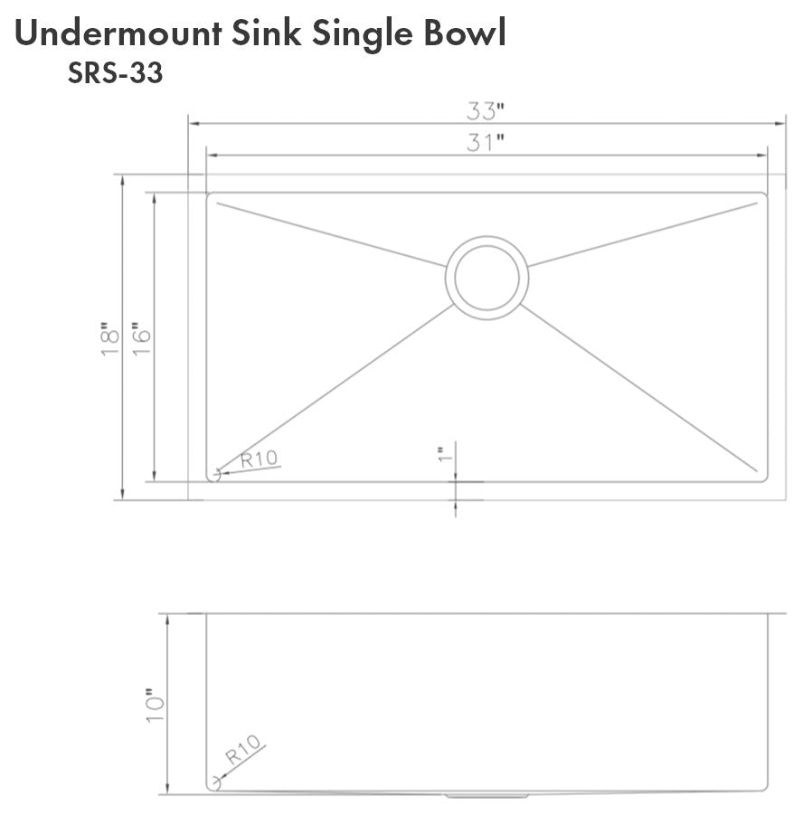 ZLINE Undermount Single Bowl Sink in Stainless Steel with Bottom Grid
