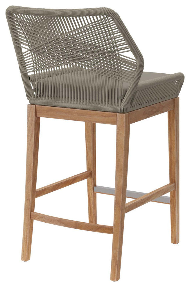 Wellspring Outdoor Patio Teak Wood Bar Stool